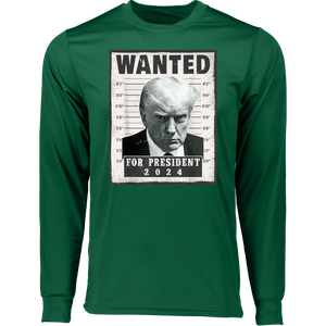 Trump WANTED Poster  Long Sleeve Moisture-Wicking Tee