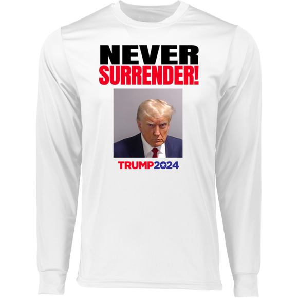 Trump NEVER Surrender 2024  Long Sleeve Moisture-Wicking Tee