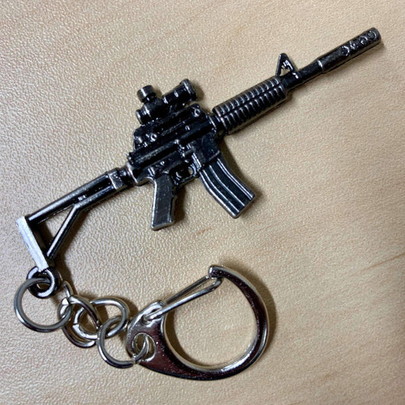 AR-15 Shaped Metal Key Chain & Zipper Pull