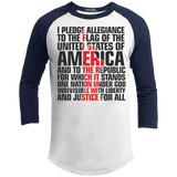 USA Pledge of Allegiance Patriotic Sporty Long Sleeve T-Shirt