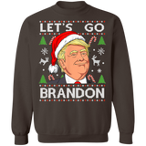 Trump Lets Go Brandon Christmas  Crewneck Pullover Sweatshirt