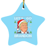 Trump Lets Go Brandon Christmas  Star Ornament