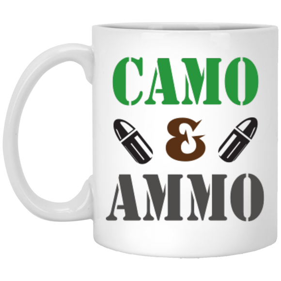 Camo and Ammo Gun Enthusiast White Mug