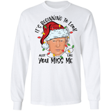 Trump Christmas Miss Me Long Sleeve Cotton T-Shirt