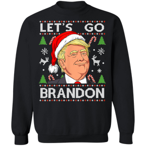 Trump Lets Go Brandon Christmas  Crewneck Pullover Sweatshirt