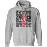 USA Pledge of Allegiance Patriotic Pullover Hoodie