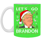 Trump Lets Go Brandon Christmas  White Mug