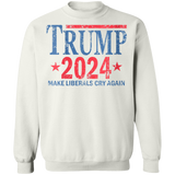 Trump 2024 Make Liberals Cry Again Crewneck Pullover Sweatshirt