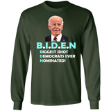 Hilarious Biden 'Biggest Idiot' Long Sleeve T-Shirt