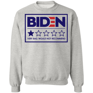 Funny Bad Biden Review Crewneck Pullover Sweatshirt