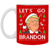 Trump Lets Go Brandon Christmas  White Mug