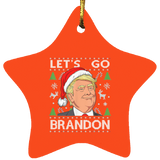 Trump Lets Go Brandon Christmas  Star Ornament