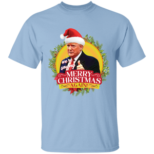 We're Saying MERRY CHRISTMAS AGAIN Short Sleeve Trump T-Shirt