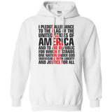 USA Pledge of Allegiance Patriotic Pullover Hoodie