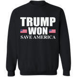 Trump WON - Save America -  Crewneck Pullover Sweatshirt