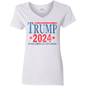 Trump 2024 Make Liberals Cry Again V-Neck T-Shirt