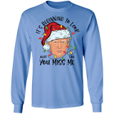 Trump Christmas Miss Me Long Sleeve Cotton T-Shirt