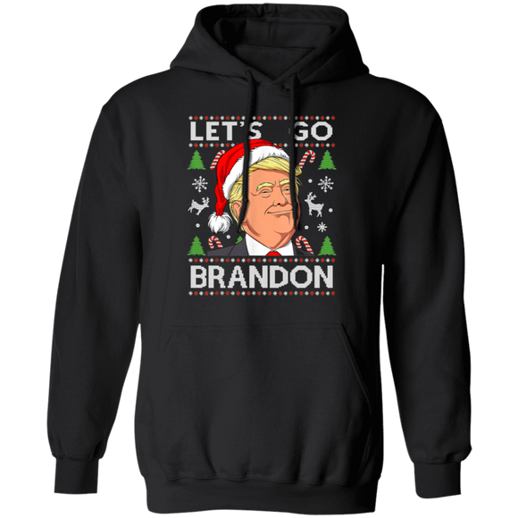 Trump Lets Go Brandon Christmas Pullover Hoodie