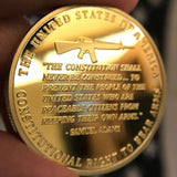 Pro-Gun Rights Full Color Collectable Coin - 24K GOLD Plated