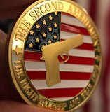 Pro-Gun Rights Full Color Collectable Coin - 24K GOLD Plated