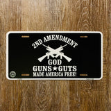 2nd Amendment - God, Guns, Guts License Plate