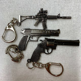 Gun Shaped Metal Key Chain & Zipper Pull Bundle